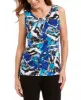 Kasper Women's Printed Sleeveless Blouse Blue Size X-Small sold by Ruumur