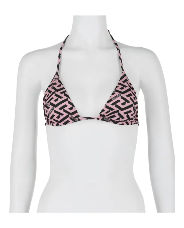 Versace Greca Print Triangle Bikini Top sold by Ruumur