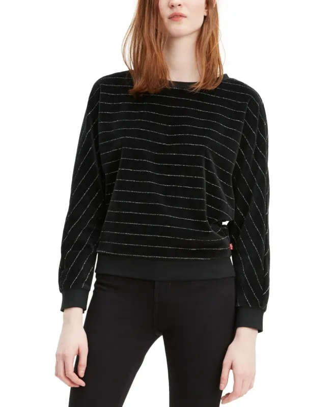 Levi's Women's Velour Dolman Sleeve Top Black Size Large sold by Ruumur