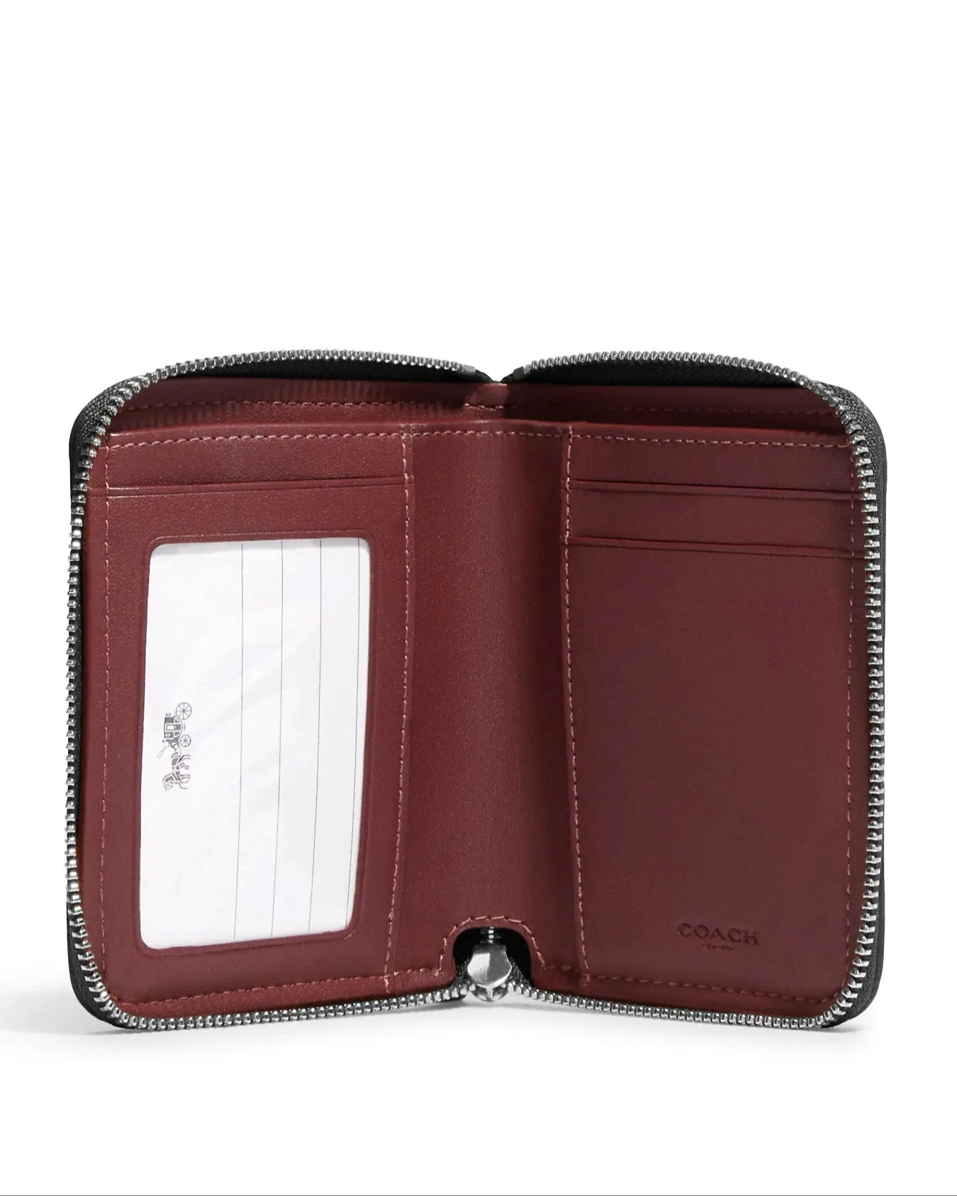 Coach Women's Black Smoke Black Multi Small Zip Around Wallet In Signature Jacquard sold by Ruumur product image thumbnail 2