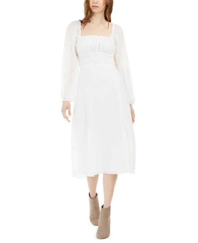 Leyden Women's Smocked Midi Dress White Size Large sold by Ruumur