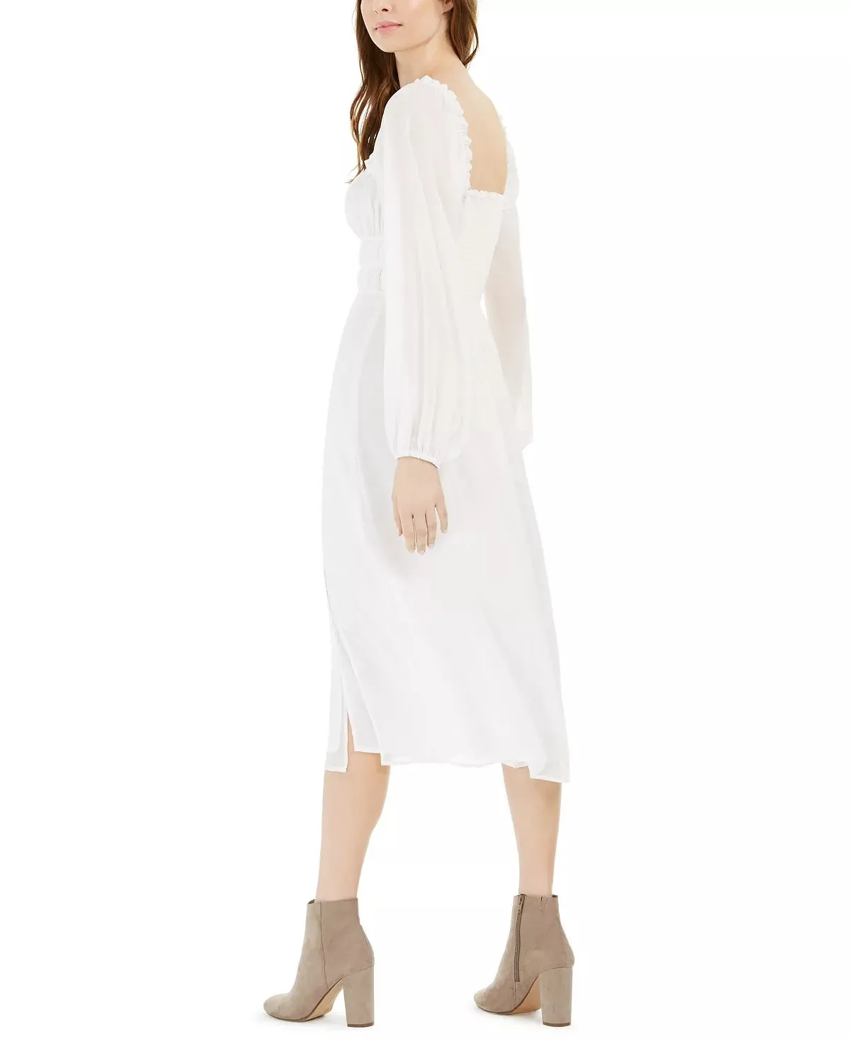 Leyden Women's Smocked Midi Dress White Size Large sold by Ruumur product image thumbnail 2