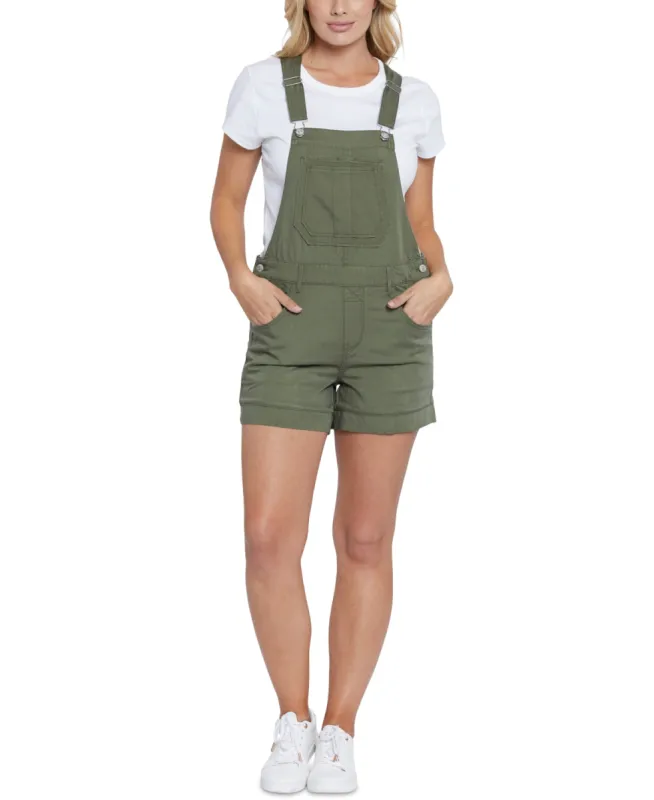 Seven7 Women's Pocketed Adjustable Bib Shortalls Sleeveless Square Neck Romper Green Size Medium sold by Ruumur