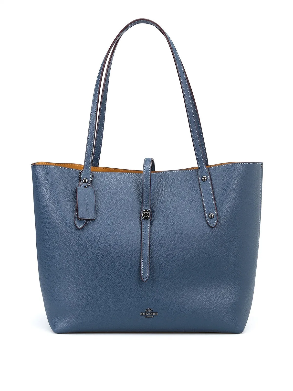 Coach Women's Dark Denim & Marigold Market Tote sold by Ruumur