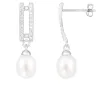 Splendid Pearls Sterling Silver Pearl Earrings ESR-422 sold by Ruumur