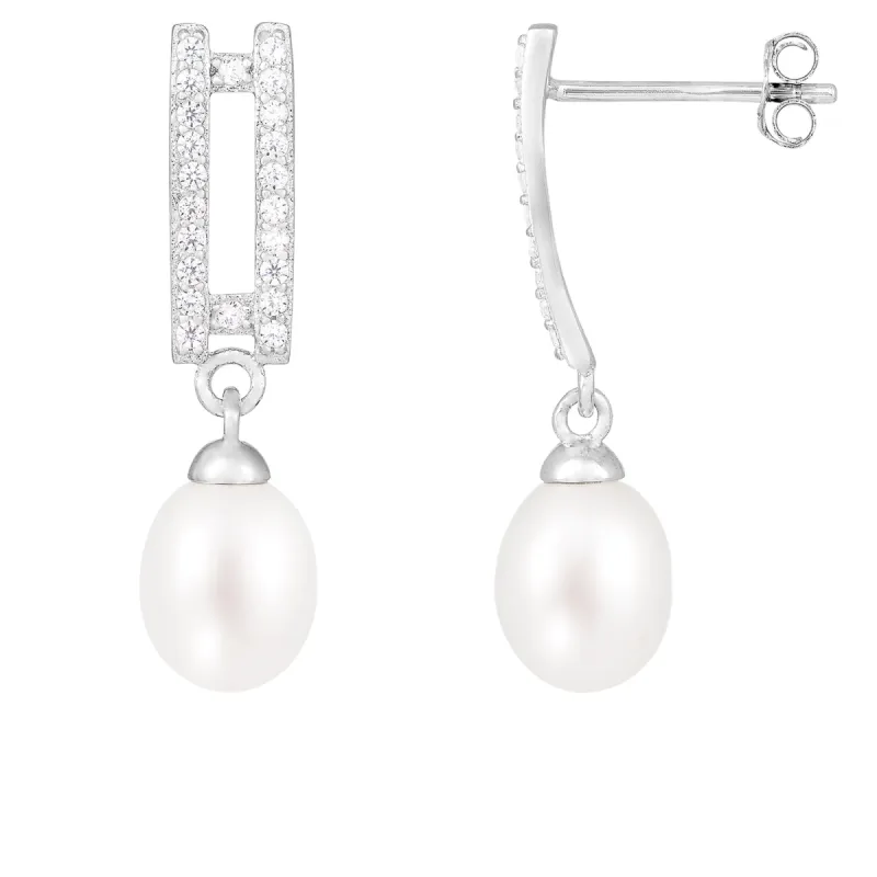 Splendid Pearls Sterling Silver Pearl Earrings ESR-422 sold by Ruumur