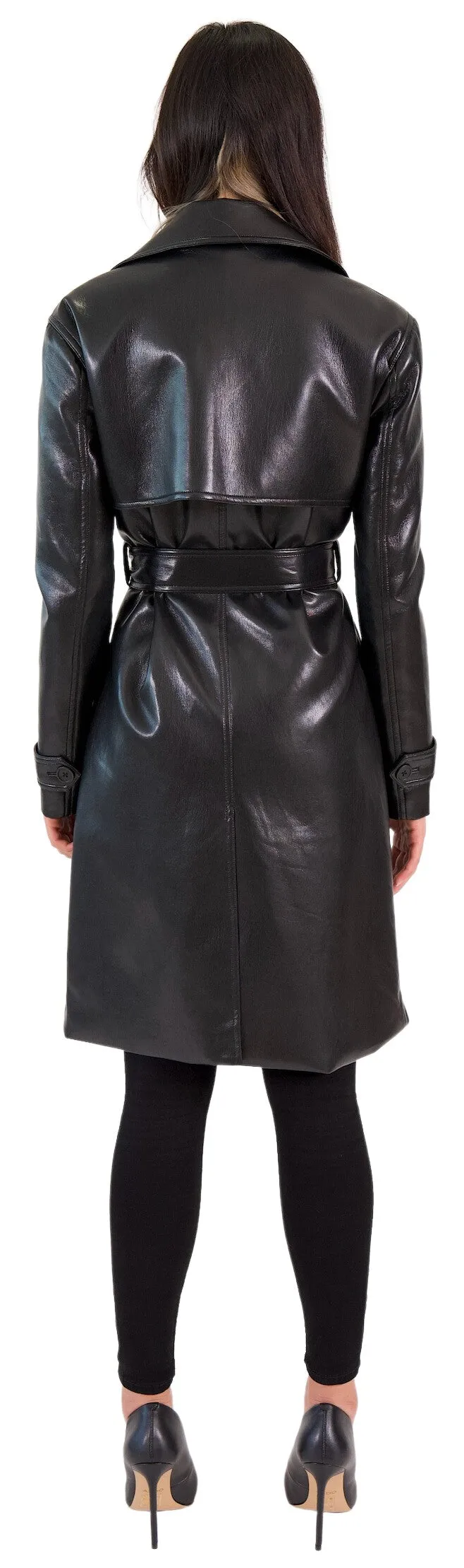 Sicily Amber Vegan Leather Trench sold by Ruumur product image thumbnail 3