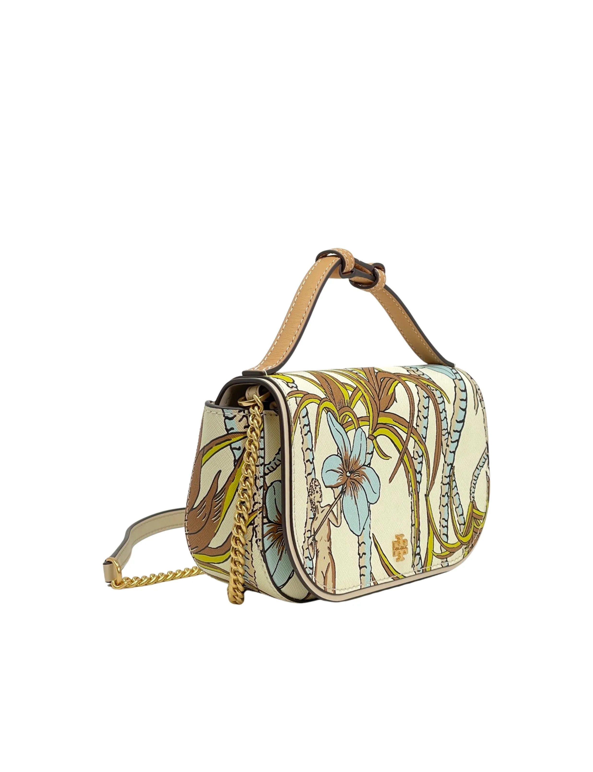 Tory Burch Cream Brown Climbing Palms Emerson Printed Top Handle Crossbody sold by Ruumur product image thumbnail 3