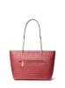 Michael Kors Women's Chili & Pale Gold Jet Set Metallic Logo Chain Tote Bag sold by Ruumur