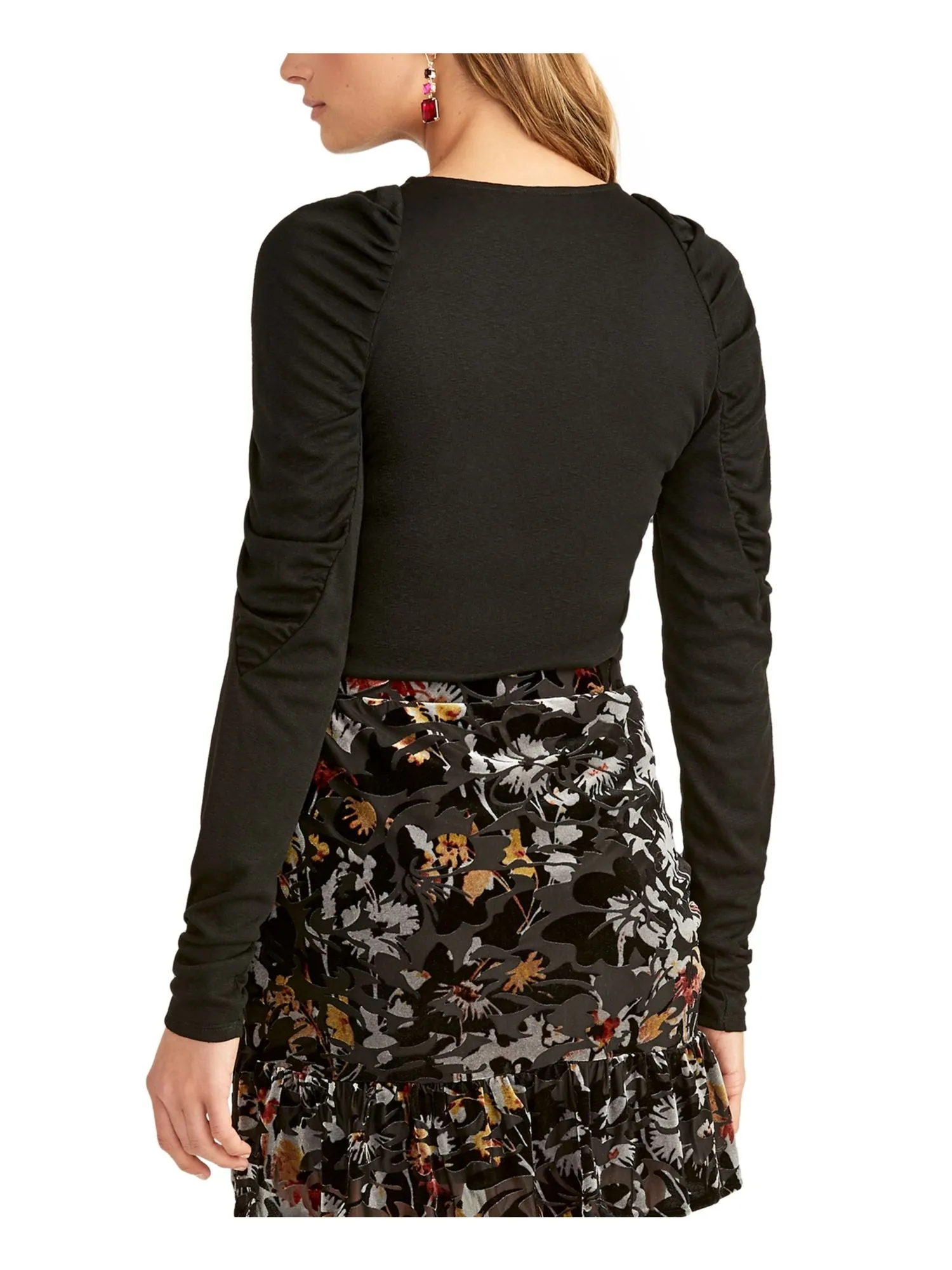 Rachel Roy Women's Bubble Sleeve Top Black Size Medium sold by Ruumur product image thumbnail 2