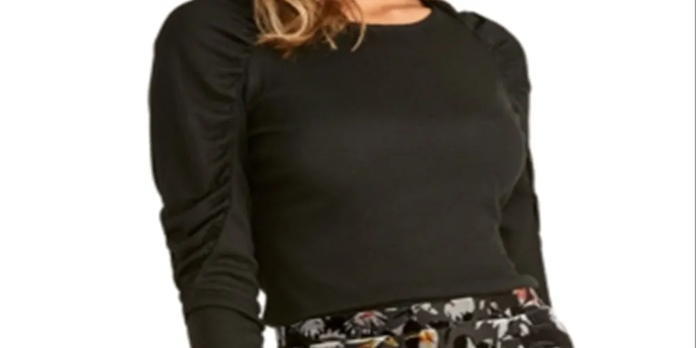 Rachel Roy Women's Bubble Sleeve Top Black Size Medium sold by Ruumur product image thumbnail 3
