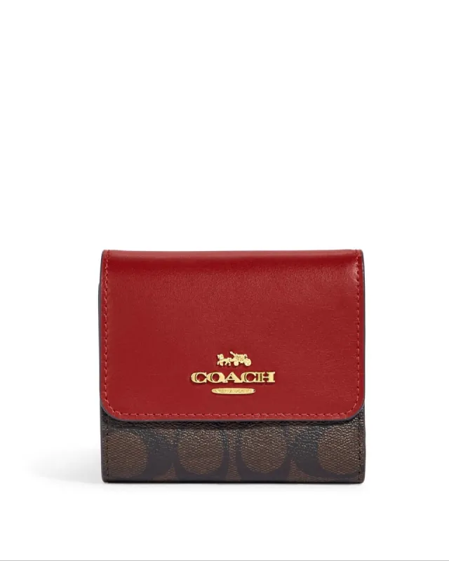Coach Snap Wallet In Signature Canvas With Rose Print | Parallel