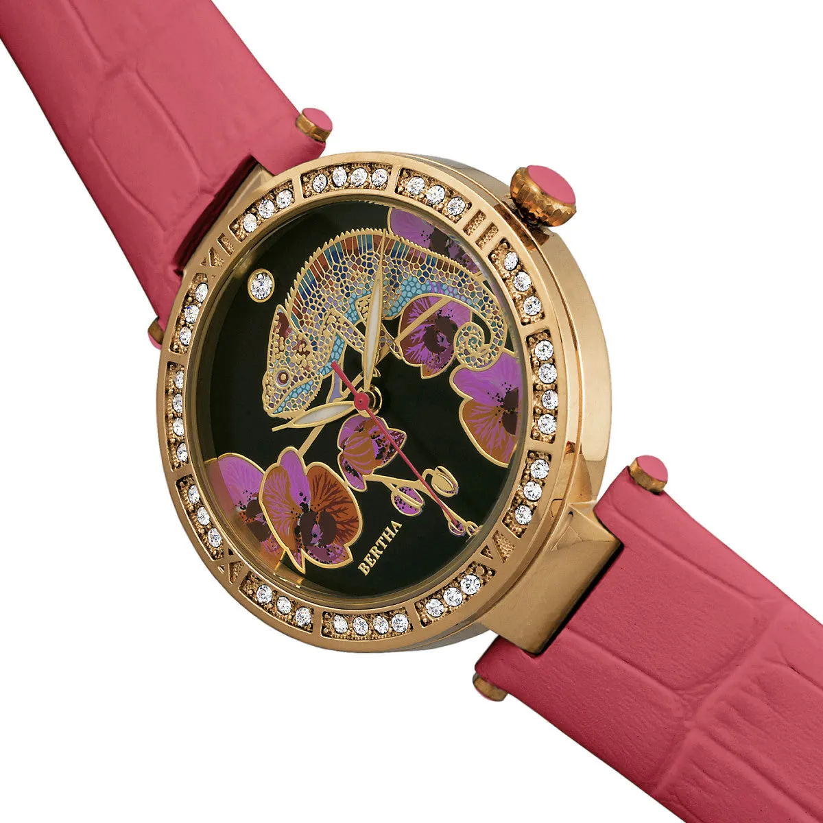 Bertha Camilla Mother-Of-Pearl Leather-Band Watch - Coral sold by Ruumur product image thumbnail 3