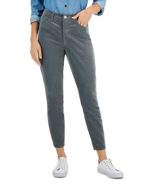 Tommy Hilfiger Women's Corduroy Skinny Ankle Pants Gray Size 12 sold by Ruumur
