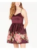 Teeze Me Women's Floral Spaghetti Strap Sweetheart Neckline Mini Fit Flare Party Dress Red Size 0 sold by Ruumur