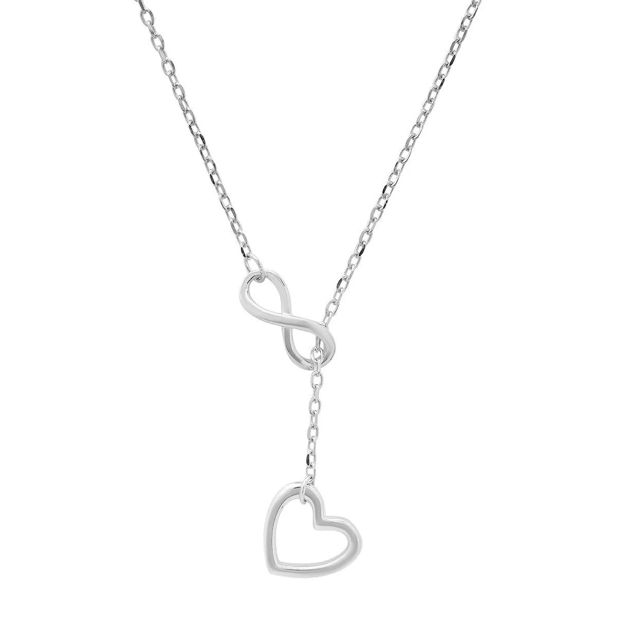 Sterling Silver Infinity Heart Y Necklace sold by Ruumur