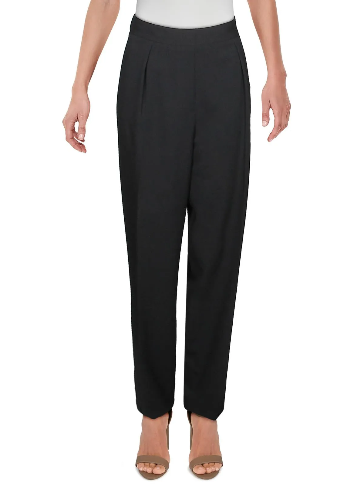 Anne Klein Women's Pleated High Rise Trouser Pants Black Size Large sold by Ruumur