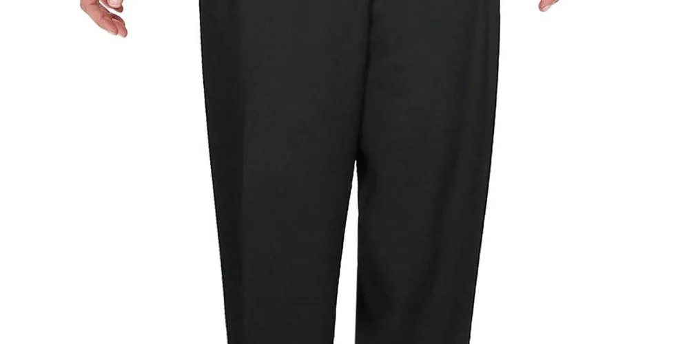 Anne Klein Women's Pleated High Rise Trouser Pants Black Size Large sold by Ruumur product image thumbnail 3