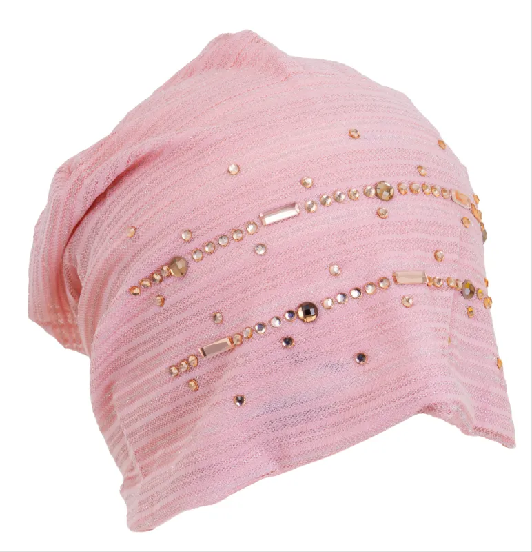 Rebecca and Rifka Slinky Metallic Stone Beanie(BW-104-BSH) sold by Ruumur