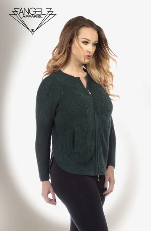 Angel Apparel Front & Side-Zip Cardigan sold by Ruumur