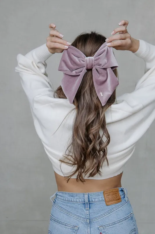 LARGE BOW VELVET BARRETTE sold by Ruumur