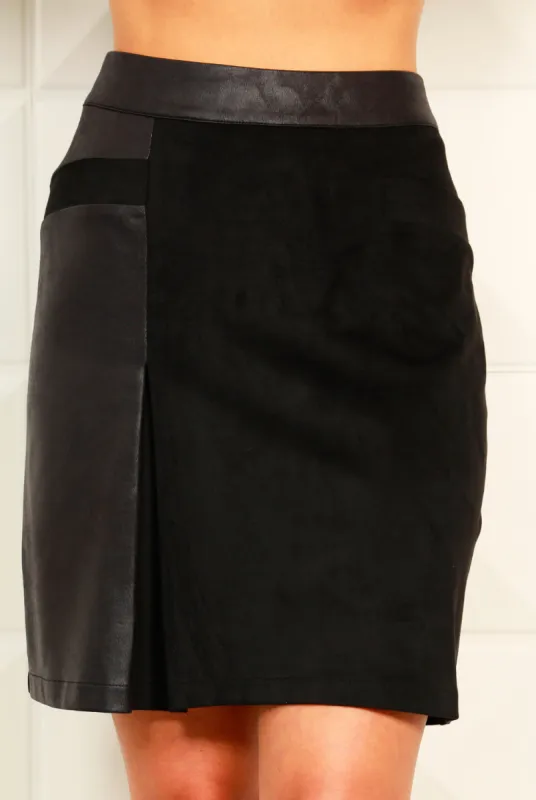 Angel Apparel Vegan Suede/Leather Skirt sold by Ruumur