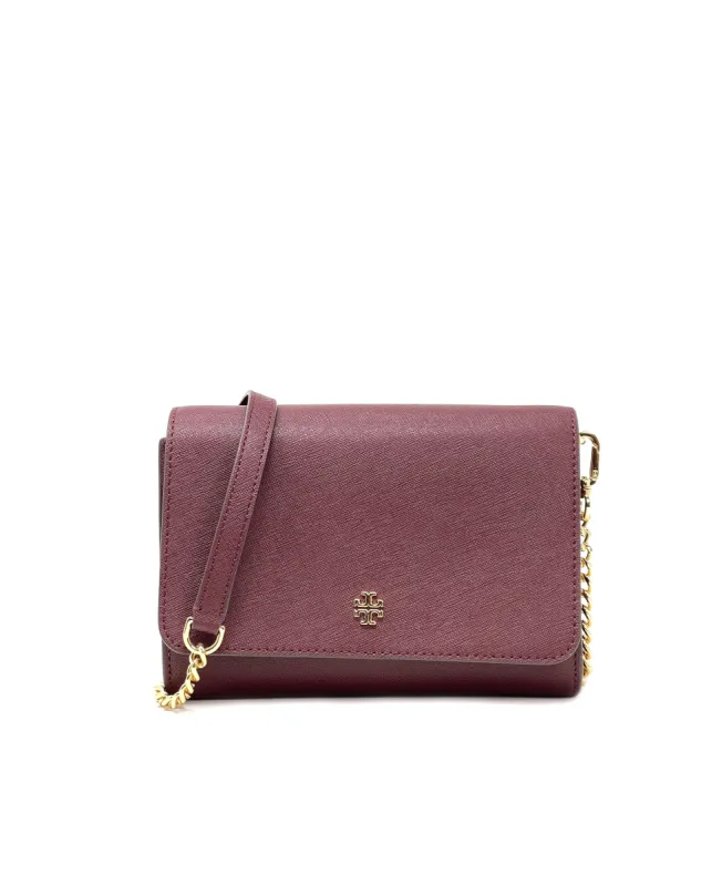 Tory Burch Claret Emerson Chain Wallet sold by Ruumur