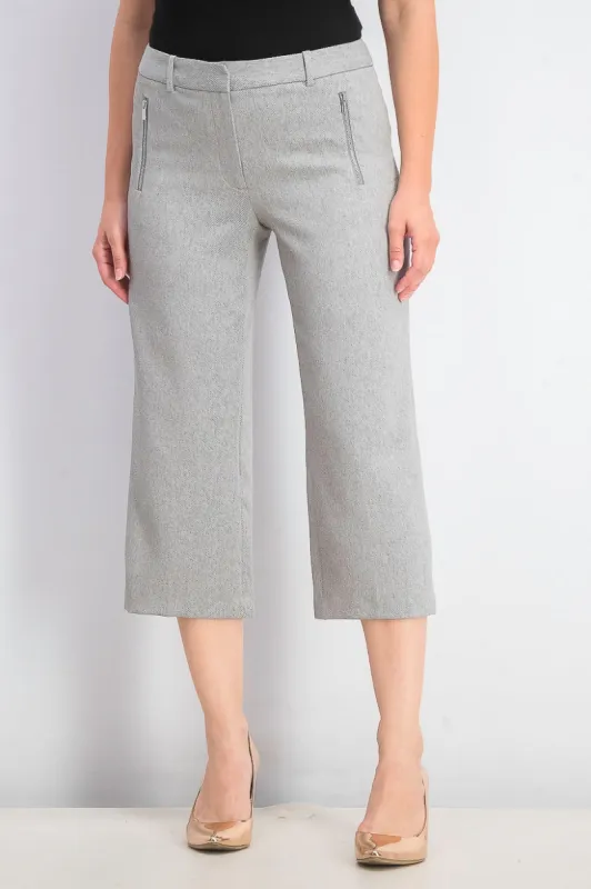 Calvin Klein Women's Zipper-Pocket Cropped Twill Pants Gray Size 16 sold by Ruumur