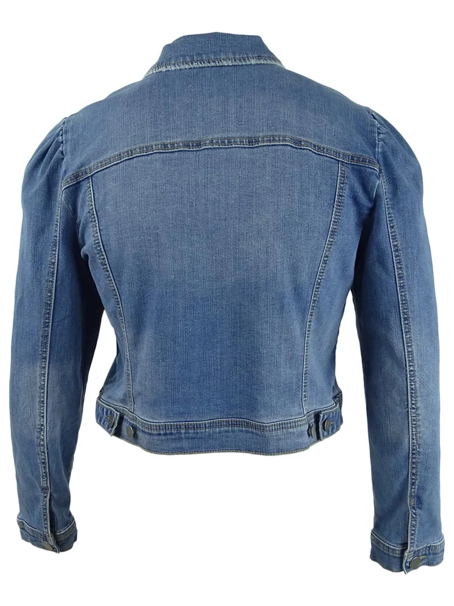 Maison Jules Women's Puff Sleeve Denim Jacket Blue Size X-Large sold by Ruumur product image thumbnail 2