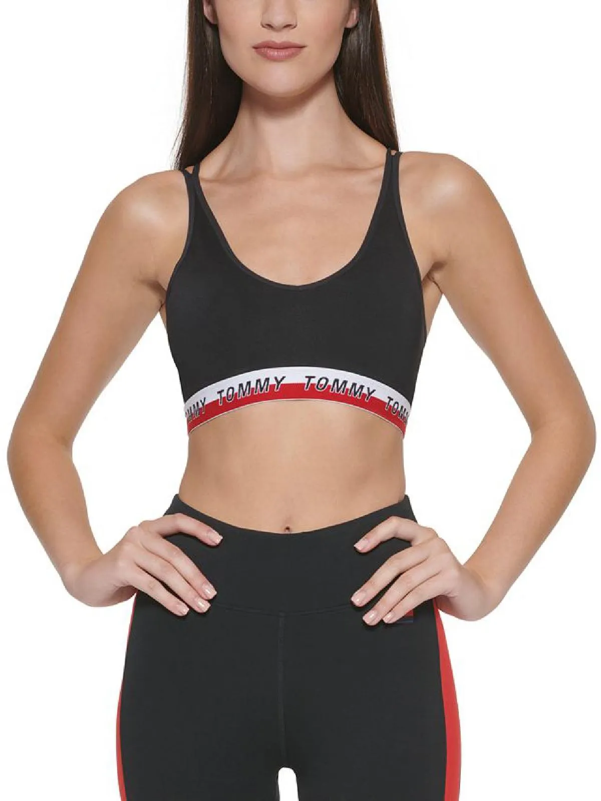 Tommy Hilfiger Women's Logo Fitness Sports Bra Black Size Large sold by Ruumur
