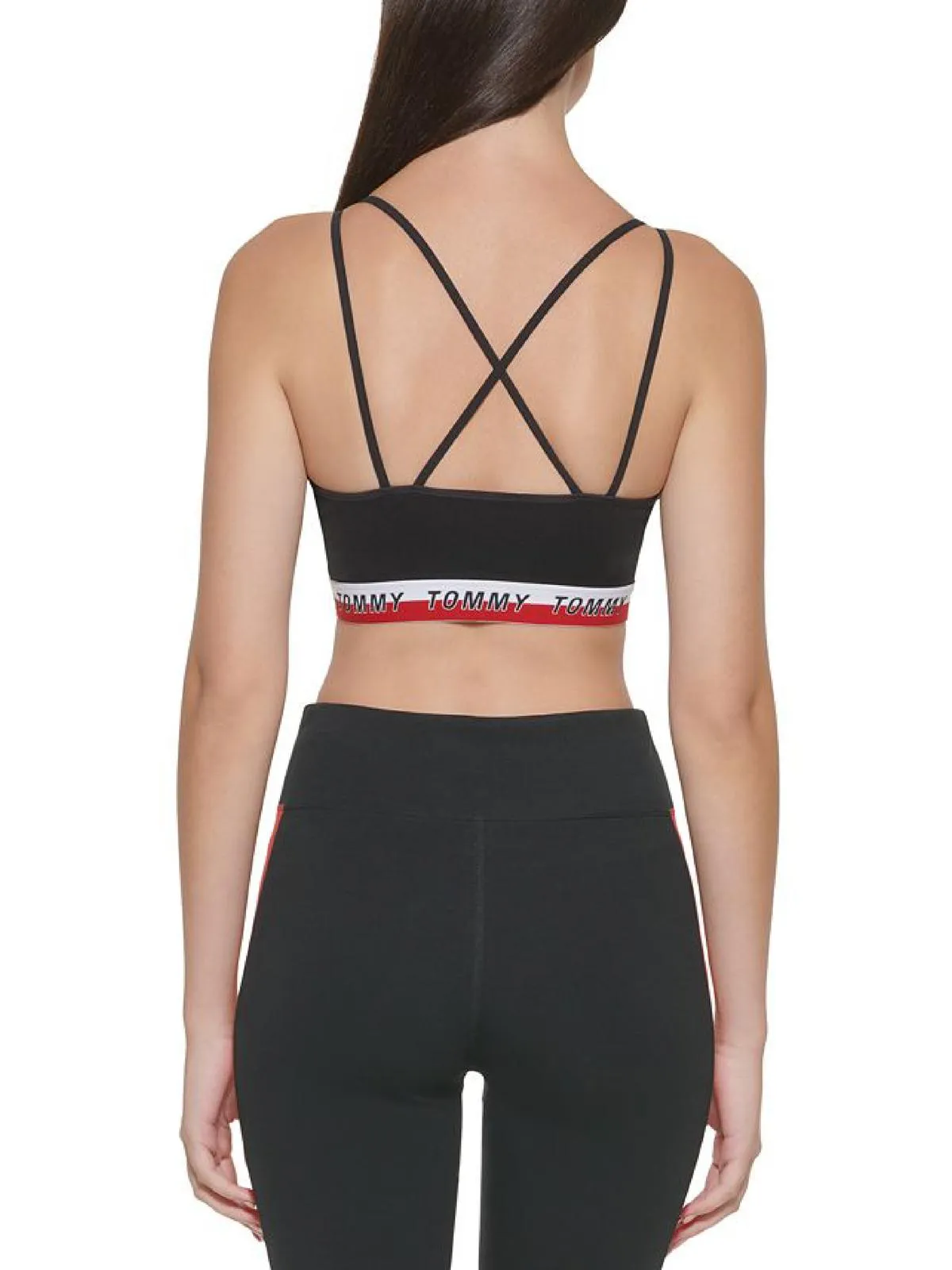 Tommy Hilfiger Women's Logo Fitness Sports Bra Black Size Large sold by Ruumur product image thumbnail 2