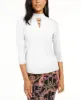 Thalia Sodi Women's Hardware Trim Mock Neck Top White Size Large sold by Ruumur