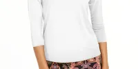 Thalia Sodi Women's Hardware Trim Mock Neck Top White Size Large sold by Ruumur
