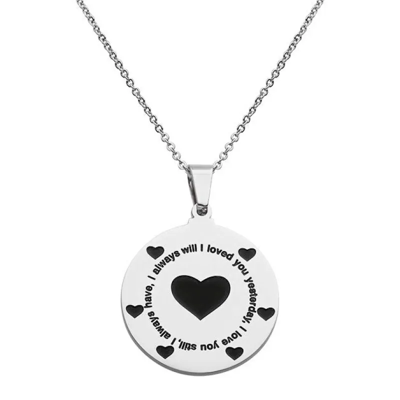 SteelTime Women's Stainless Steel 'I Loved You Yesterday, I Love You Still, I Always Have, I Always Will' Pendant sold by Ruumur