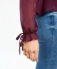 Q & A Women's Pleated Ruffle Blouse Purple Size X-Small sold by Ruumur