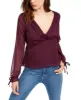 Q & A Women's Pleated Ruffle Blouse Purple Size X-Small sold by Ruumur