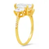 Sterling Silver 3-Stone Emerald-cut CZ Ring sold by Ruumur