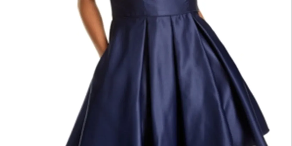 Blondie Nites Women's Velvet Cuff Short Fit & Flare Dress Blue Size 3 sold by Ruumur product image thumbnail 3