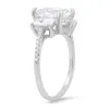 Sterling Silver 3-Stone Emerald-cut CZ Ring sold by Ruumur