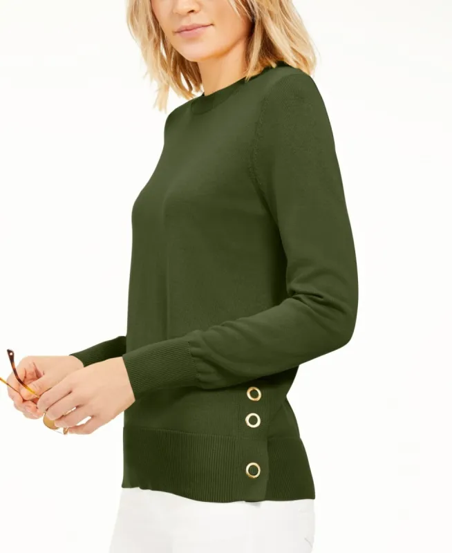 Michael Kors Women's Snap-Hem Sweater Green Size Extra Small made by Michael Kors