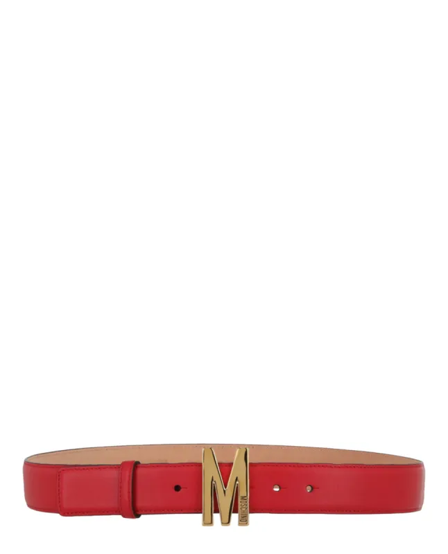 Moschino Gold-Tone Logo Belt sold by Ruumur