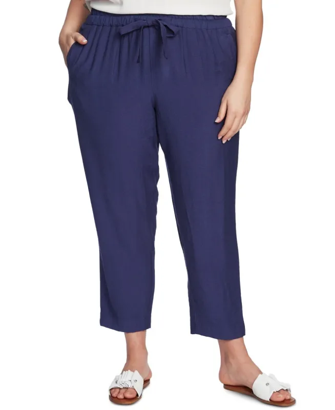 1.STATE Women's Trendy Plus Flat Front Drawstring Ankle Pants Blue sold by Ruumur
