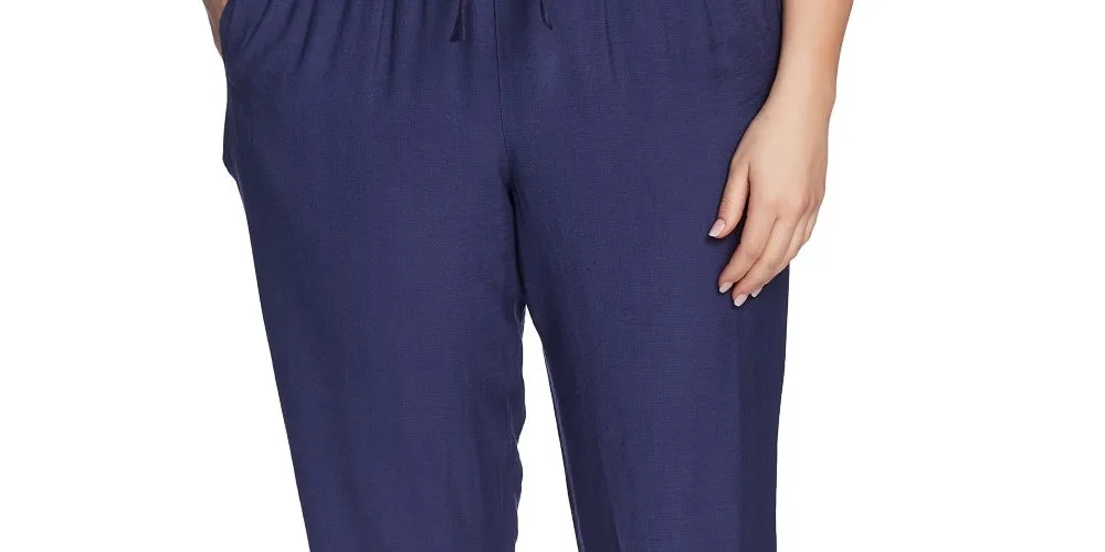 1.STATE Women's Trendy Plus Flat Front Drawstring Ankle Pants Blue sold by Ruumur product image thumbnail 2