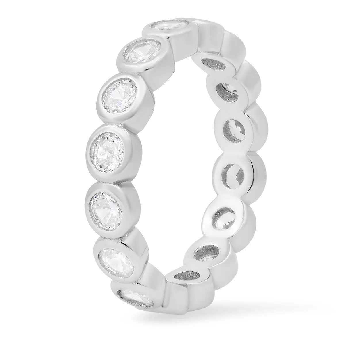 Sterling Silver Bezel-set CZ Eternity Band Ring sold by Ruumur product image thumbnail 2