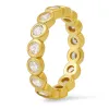 Sterling Silver Bezel-set CZ Eternity Band Ring sold by Ruumur