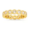 Sterling Silver Bezel-set CZ Eternity Band Ring sold by Ruumur