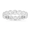 Sterling Silver Bezel-set CZ Eternity Band Ring sold by Ruumur