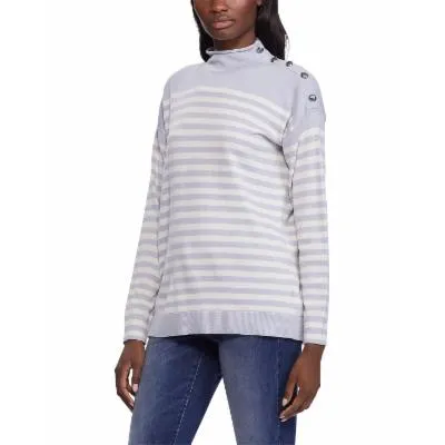 Ralph Lauren Womens Striped Long Sleeve Turtle Neck T-Shirt Top Light Blue/White Size M sold by Ruumur