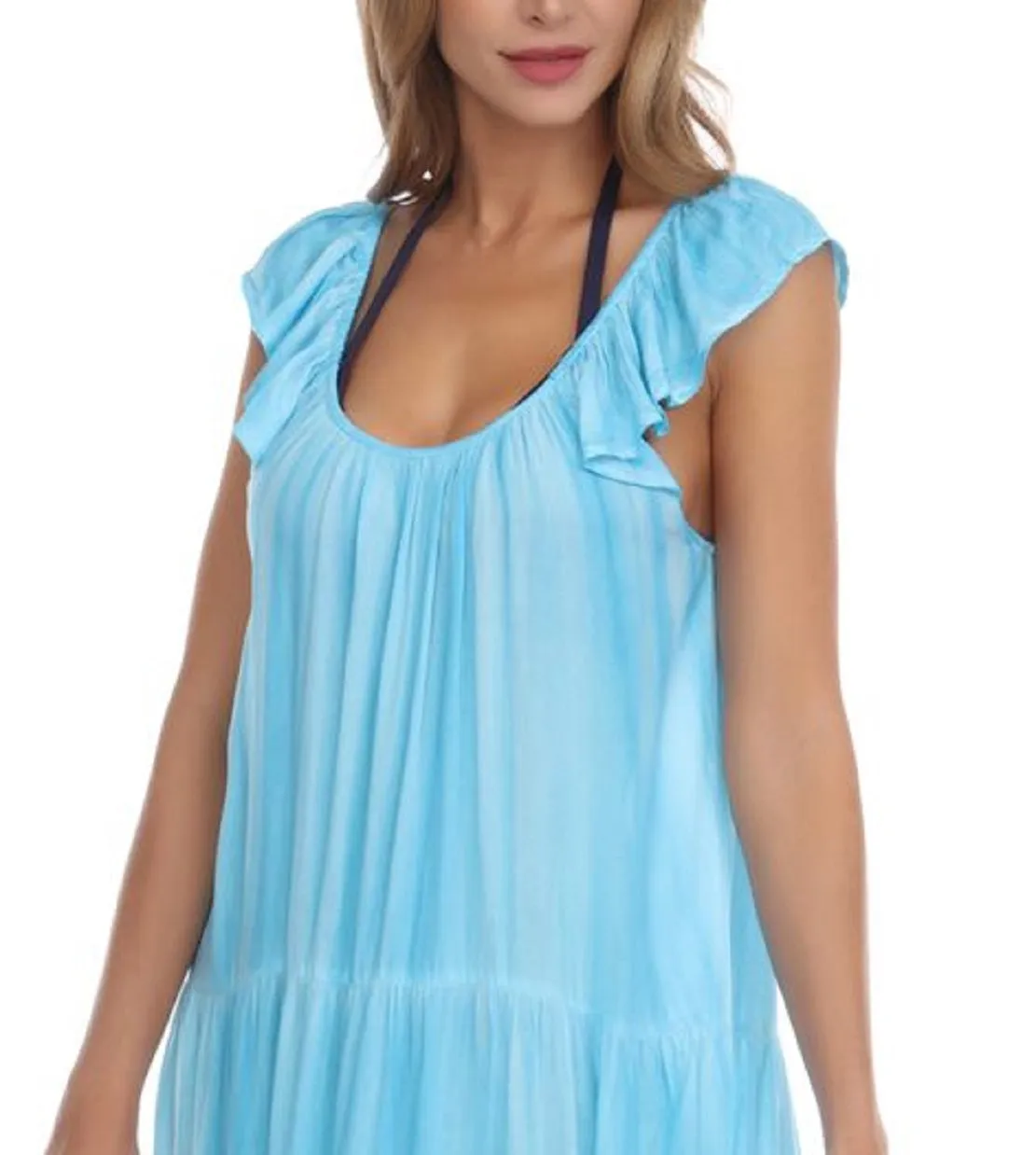 Raviya Women's Tiered Dress Cover Up Swimsuit Blue sold by Ruumur product image thumbnail 2
