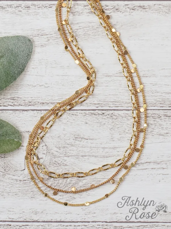 Can't Get Enough Gold Triple Chain Gold Necklace made by Ruumur